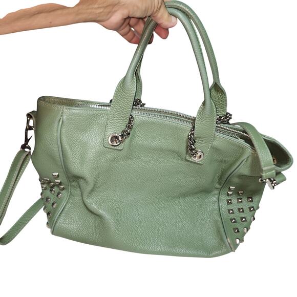 VIOLA CASTELLANI MILANO EUC XL STUDDED LEATHER TOTE BAG - Picture 1 of 10
